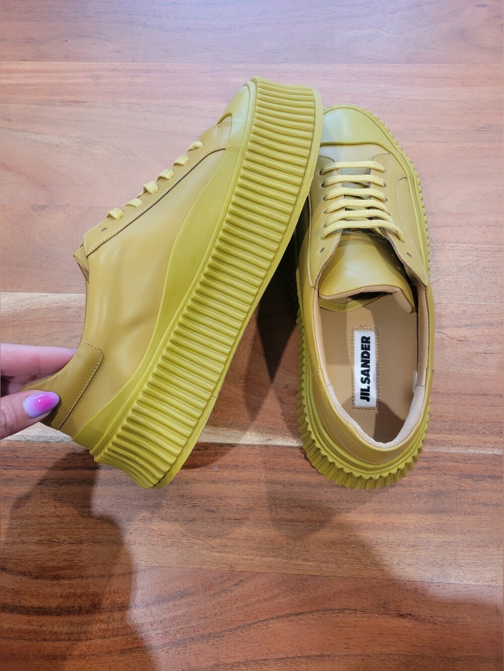 Jil Sander Mustard Yellow Platform Sneakers
